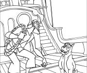 Coloriage Chien Spike dans le bateau de Sinbad