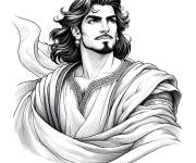 Coloriage Portrait du beau Sinbad