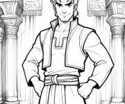 Coloriage Sinbad au palais du roi