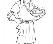 Coloriage Sinbad avec de la nourriture