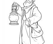 Coloriage Sinbad avec une lanterne
