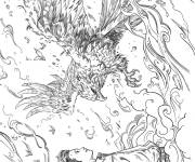 Coloriage Sinbad contre l'aigle