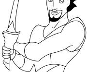 Coloriage Sinbad en attaquant avec son &eacute;p&eacute;e