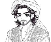 Coloriage Sinbad en tenu adorable