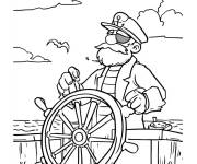 Coloriage Sinbad en tenu de marin moderne