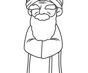 Coloriage Sinbad en v&ecirc;tement du roi