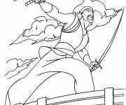 Coloriage et dessins gratuit Sinbad et combat aux couteaux à imprimer