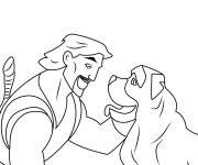 Coloriage Sinbad et son chien Spike