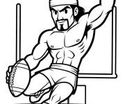 Coloriage Sinbad joue au rugby