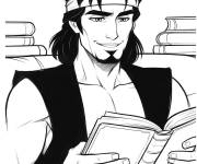 Coloriage Sinbad lisant un livre
