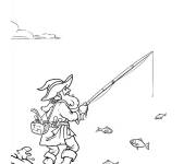 Coloriage Sinbad qui p&ecirc;che 