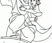Coloriage et dessins gratuit Sinbad qui prot&egrave;ge Marina à imprimer