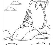 Coloriage Sinbad se repose sur l'ile