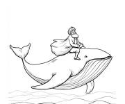 Coloriage Sinbad sur le baleine