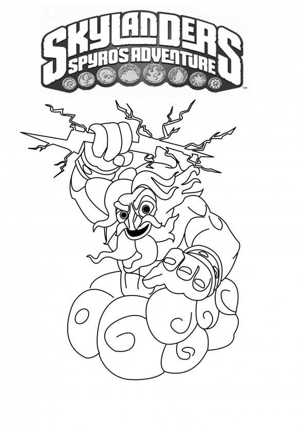  Coloriage  Skylanders  Giants Thunderbolt dessin  gratuit   