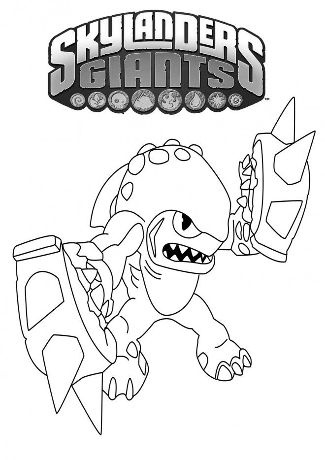 Coloriage Skylanders  Terrafin dessin  gratuit  imprimer