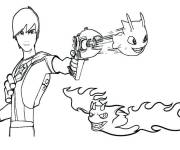 Coloriage Eli Shane lance son Slug Slugterra