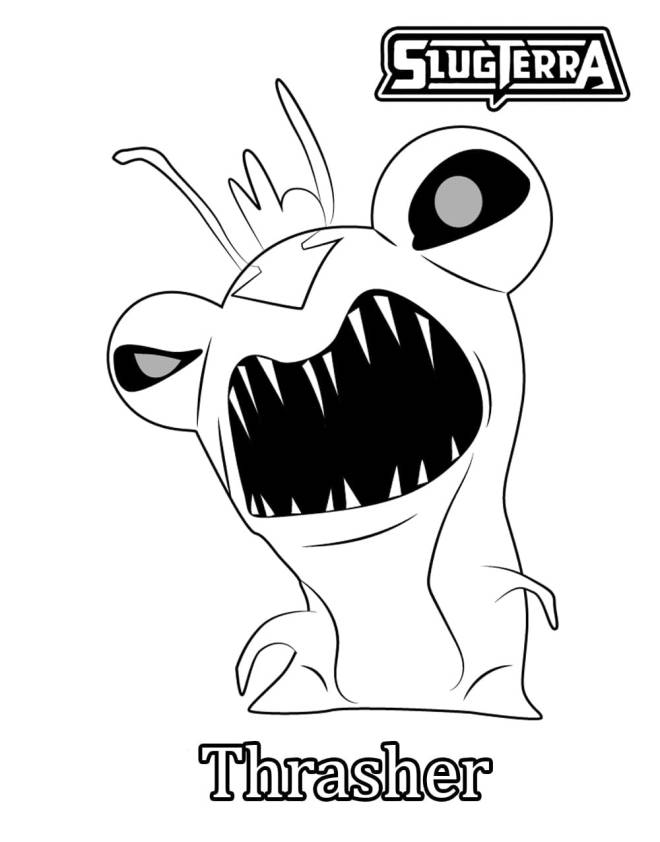 Coloriage et dessins gratuits Slug Thrasher en noir et blanc à imprimer