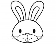 Coloriage et dessins gratuit Tête de Lapin à imprimer