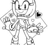 Coloriage Amy Rose amoureuse