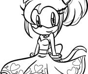 Coloriage Amy Rose dans une robe