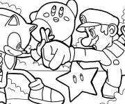 Coloriage Le combat entre Sonic et Mario
