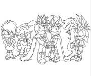 Coloriage Sally et Sonic comme roi et reine