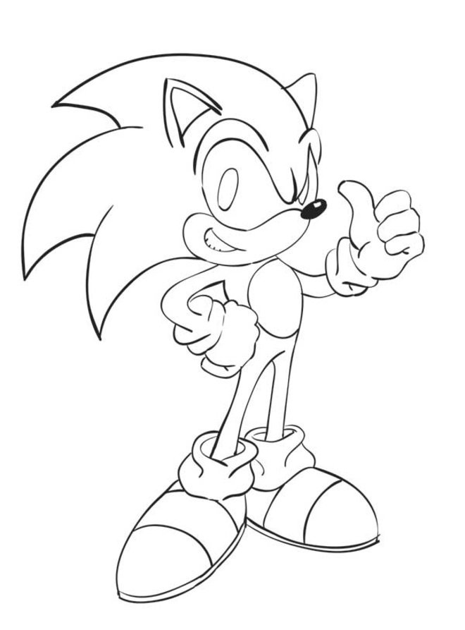 Coloriage Sonic A4 dessin gratuit à imprimer