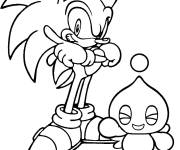 Coloriage Sonic avec Fromage Chao