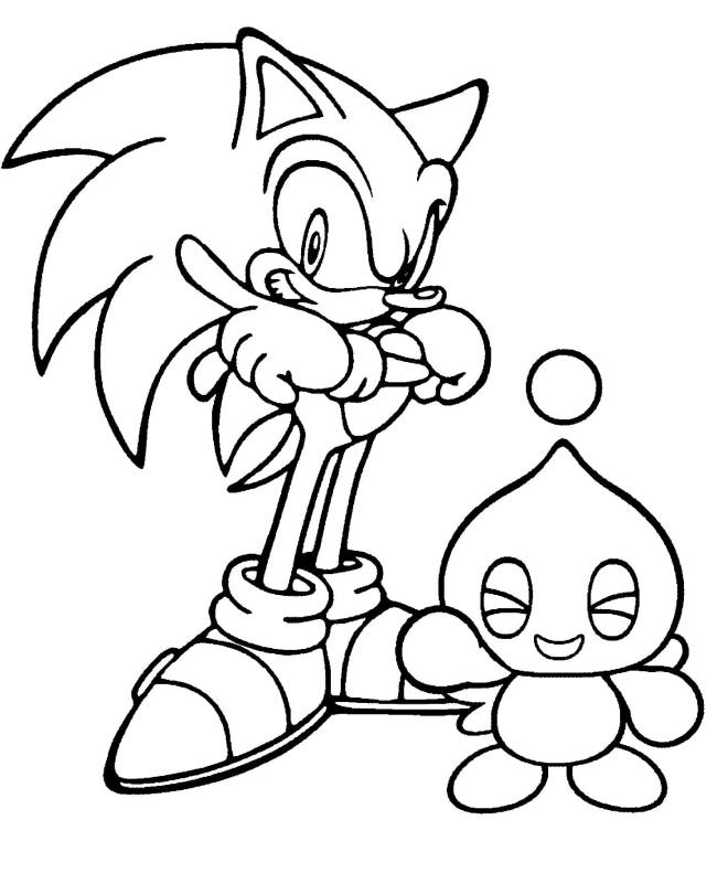 Coloriage et dessins gratuits Sonic avec Fromage Chao à imprimer