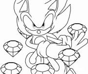 Coloriage Sonic collecte diamants