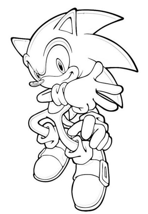 Coloriage et dessins gratuits Sonic course à imprimer