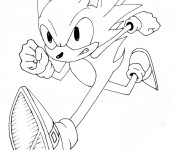 Coloriage Sonic court