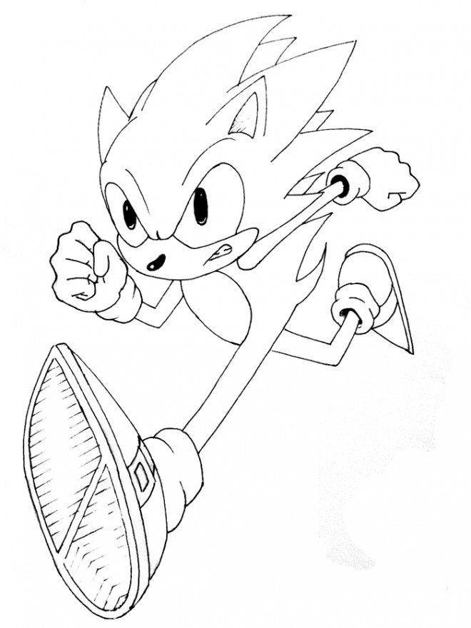 Coloriage Sonic court dessin gratuit à imprimer