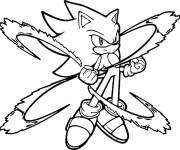 Coloriage Sonic en toute puissance