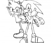 Coloriage Sonic et Amy
