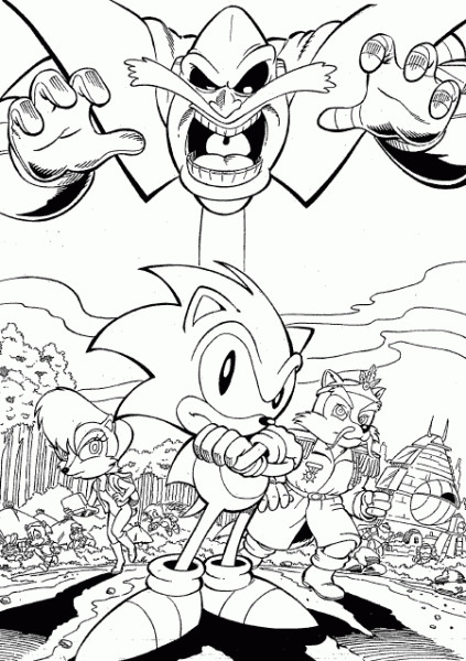 Coloriage et dessins gratuits Sonic et Dr Eggman à imprimer