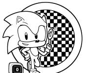 Coloriage Sonic et la collecte des anneaux