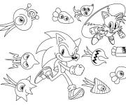 Coloriage Sonic et les extraterrestres