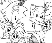 Coloriage Sonic et Miles &agrave; imprimer