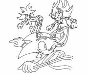 Coloriage Sonic et ses amis en skate