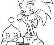 Coloriage Sonic et son ami