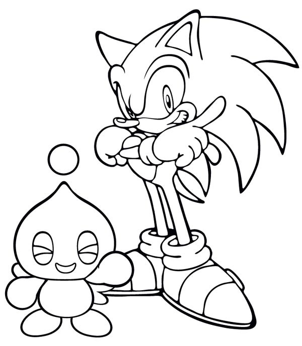 Coloriage et dessins gratuits Sonic et son ami à imprimer