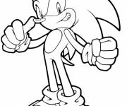 Coloriage et dessins gratuit Sonic fier de lui à imprimer
