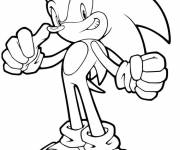 Coloriage Sonic fier de lui