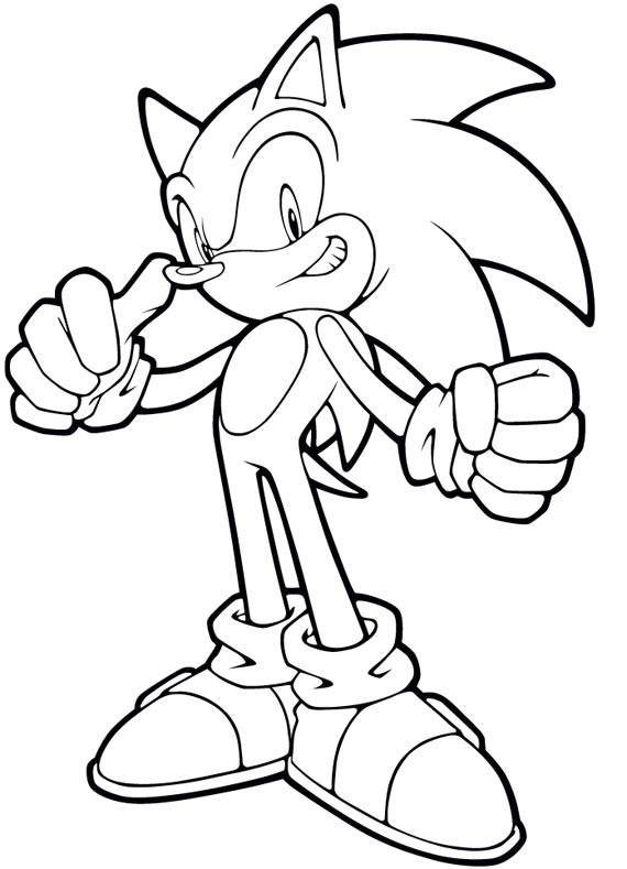 Coloriage et dessins gratuits Sonic fier de lui à imprimer