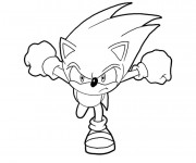 Coloriage Sonic fonce