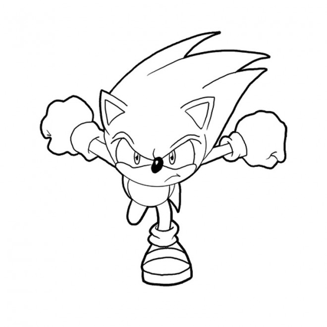 Coloriage et dessins gratuits Sonic fonce à imprimer