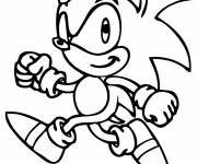 Coloriage Sonic gambade
