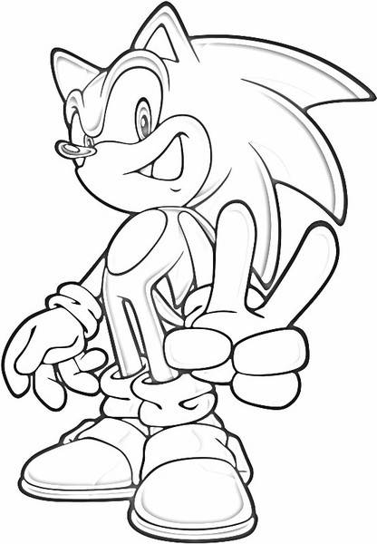 Coloriage et dessins gratuits Sonic heureux de sa réussite à imprimer